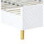 Grand lit, finition ultrabrillante, motif ondulé, pieds en métal, aucun sommier nécessaire, structure entièrement en kd, capacité de poids de 660 lb, limite