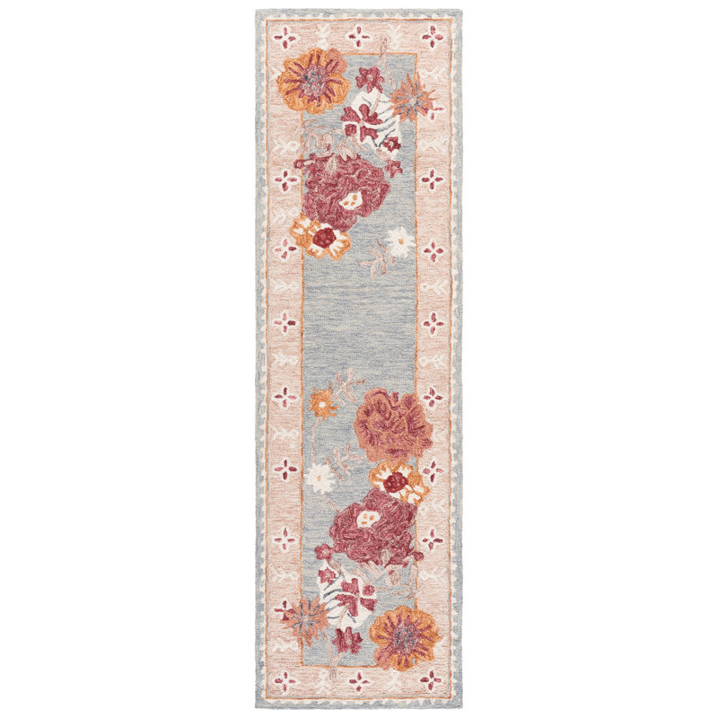 Jardin 476 Hand Tufted 80% Wool; 20% Cotton Floral Rug, Runner 2'3" x 8'