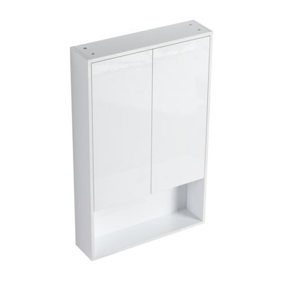 24" Bathroom Wall Cabinet, Glossy White, Soft Close Doors, Floating Mount Design | Gift Idea