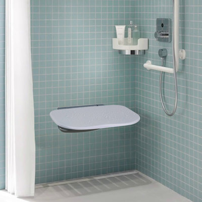 Banc de douche en plastique / acrylique l 13,6 po Abbaas
