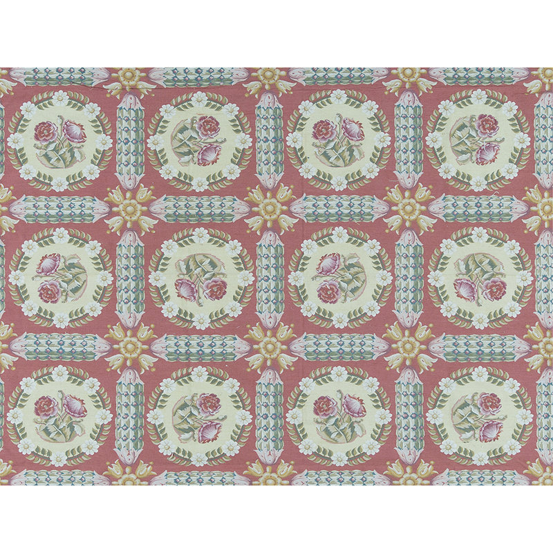 Hand-Knotted High-Quality Red and Beige Area Rug