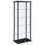 Vitrine Lisa, portes en verre, 4 tablettes, cadre noir, 64 po