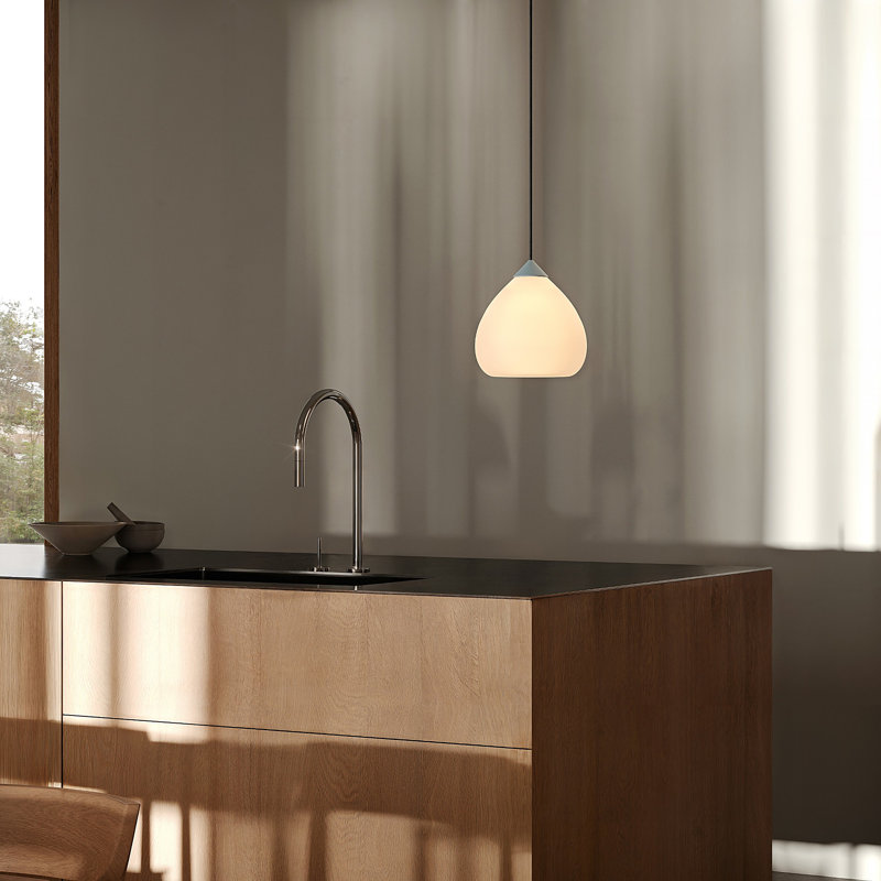 Gulp Pendant Light, 14.6" H x 9.45" W x 9.84" D, Black, Blossompink