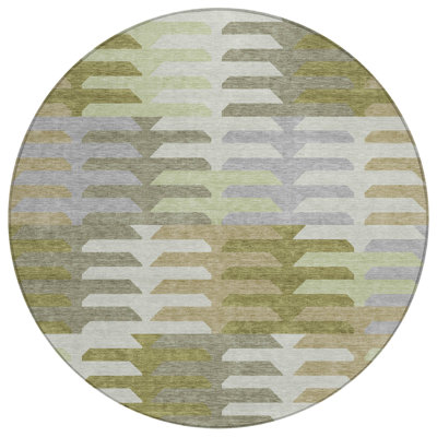 Machine Washable Indoor/Outdoor Chantille ACN2328 Geometric Rug