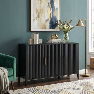 Carlisa 46.82'' W Sideboard With 3 Fluted Doors And Adjustable Shelves