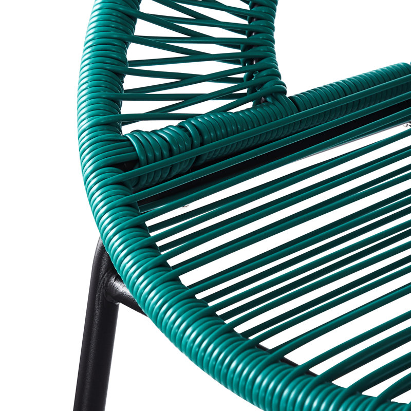De 2 tabourets de bar sarcelle, matériau, design ergonomique confortable, art tissé élégant, pour sièges de jardin et de cuisine rustiques, motif complexe, contemporain