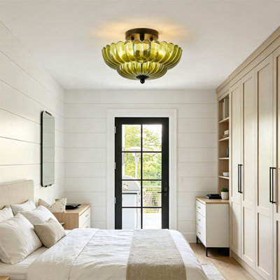 Plafonnier semi-encastré 11,81 po Modern Glam