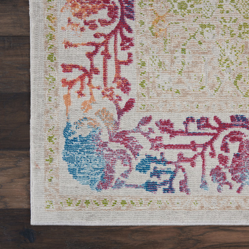 Tapis ivoire traditionnel Raymond Bohemian, Rectangle 5 pi 3 po x 7 pi 6 po