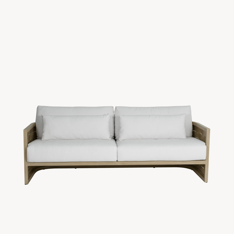 Biscayne 36.75'' Wide Straight Aluminum Patio Sofa with Cushions
