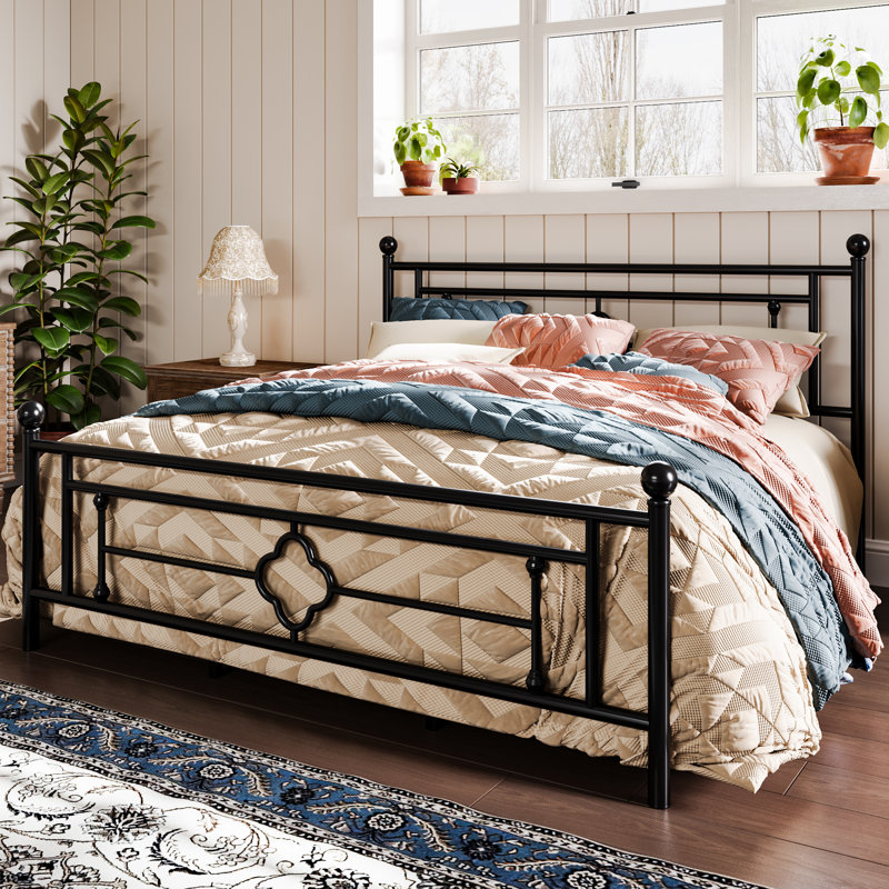 Erberto Platform Bed, Queen, Black