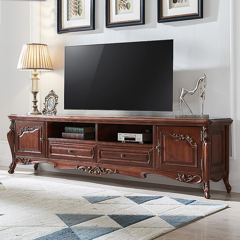 Meuble télé avec rangement American Retro, H 24,02 po x L 94,49 po x l 17,32 po