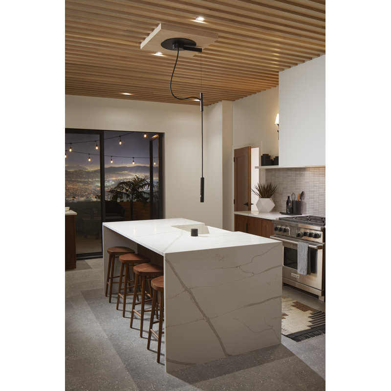 Purist Suspend Ceiling-Mount Kitchen Faucet Kit, Vibrant Brushed Moderne Brass
