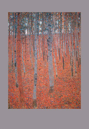 « hêtre forest » par gustav klimt,, reproduction d’art, H 42 po x l 28 po x P 1,5 po