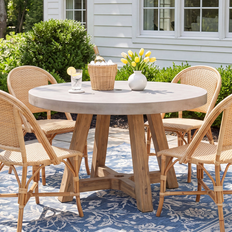 Isabela Round Outdoor Dining Table, 59" Round