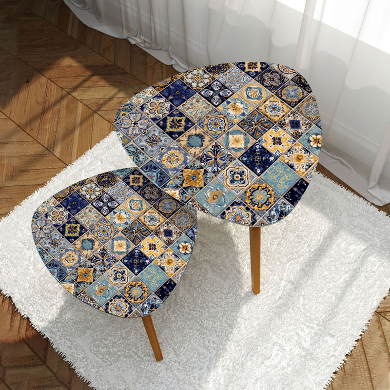 Ensemble de 2 tables basses gigognes Triangle