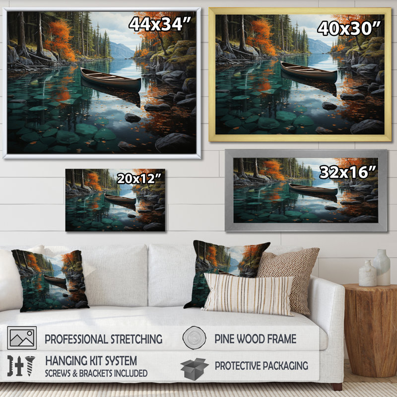 Canada Canada Canoe II - reproduction sur toile, H 24 po x l 32 po x P 1 po, Toile tendue