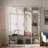 Farmhouse Hall Tree With 4 Hidden Hanging Hooks, Seating Bench, Storage Cabinet And Open Compartment-1757823146