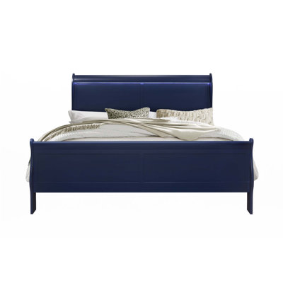 CHARLSTON BLUE KING BED WITH LED