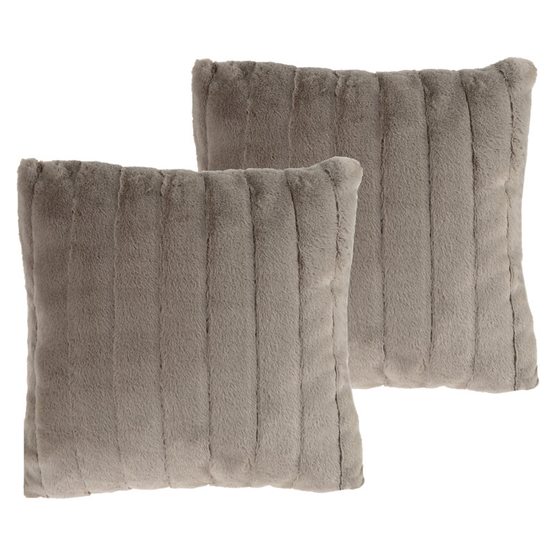 Coussins décoratifs - Ensemble de deux coussins décoratifs carrés rayés de 17 pouces pour le canapé, le salon et la décoration de la chambre à coucher par Lavish Home