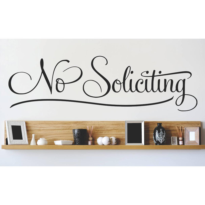 Décalcomanie murale pas de sollicitation, H 6 po x l 30 po x P 0,16 po, Noir