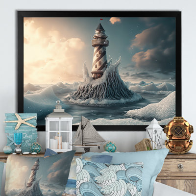 Fantaisie, phare dans l'océan Arctique II - impression sur toile