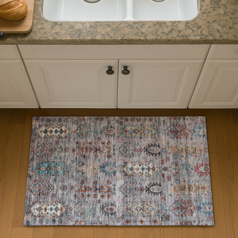 Tapis lavable à la machine de qualité supérieure Mayfield AMF2047, Gris, 1 pi 8 po x 2 pi 6 po