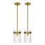 Levona 1 - Light Large Kitchen Island Pendant With Clear Hammered Glass Shade(Set Of 2)-2101498499