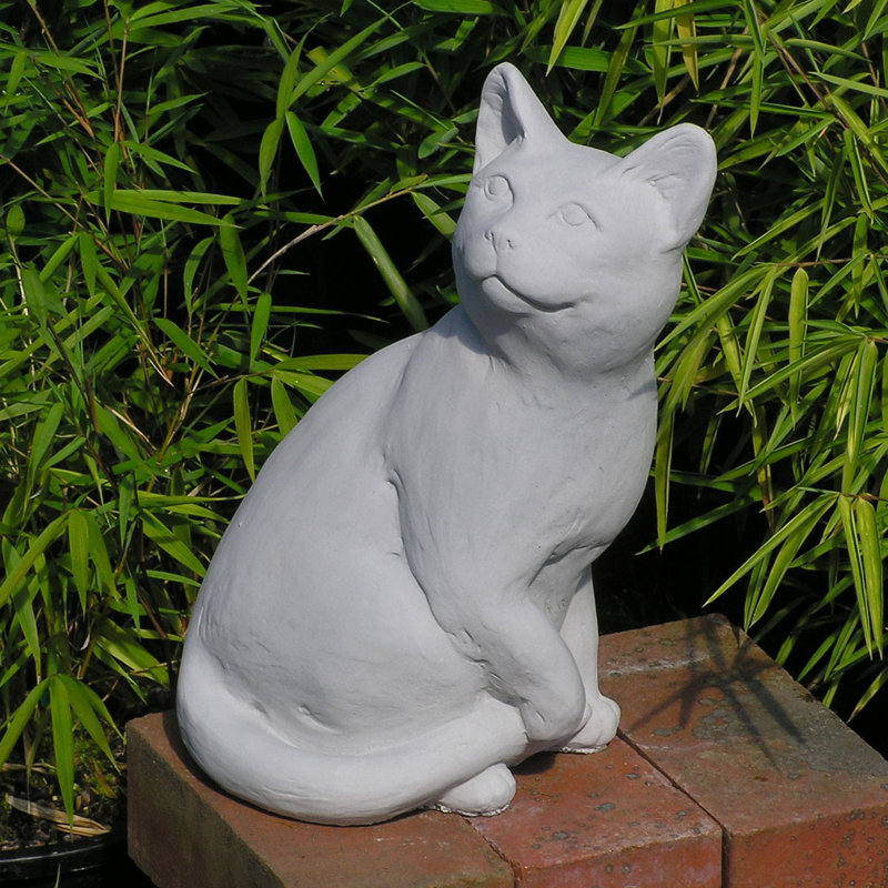 Statue de chat posant, Gris antique