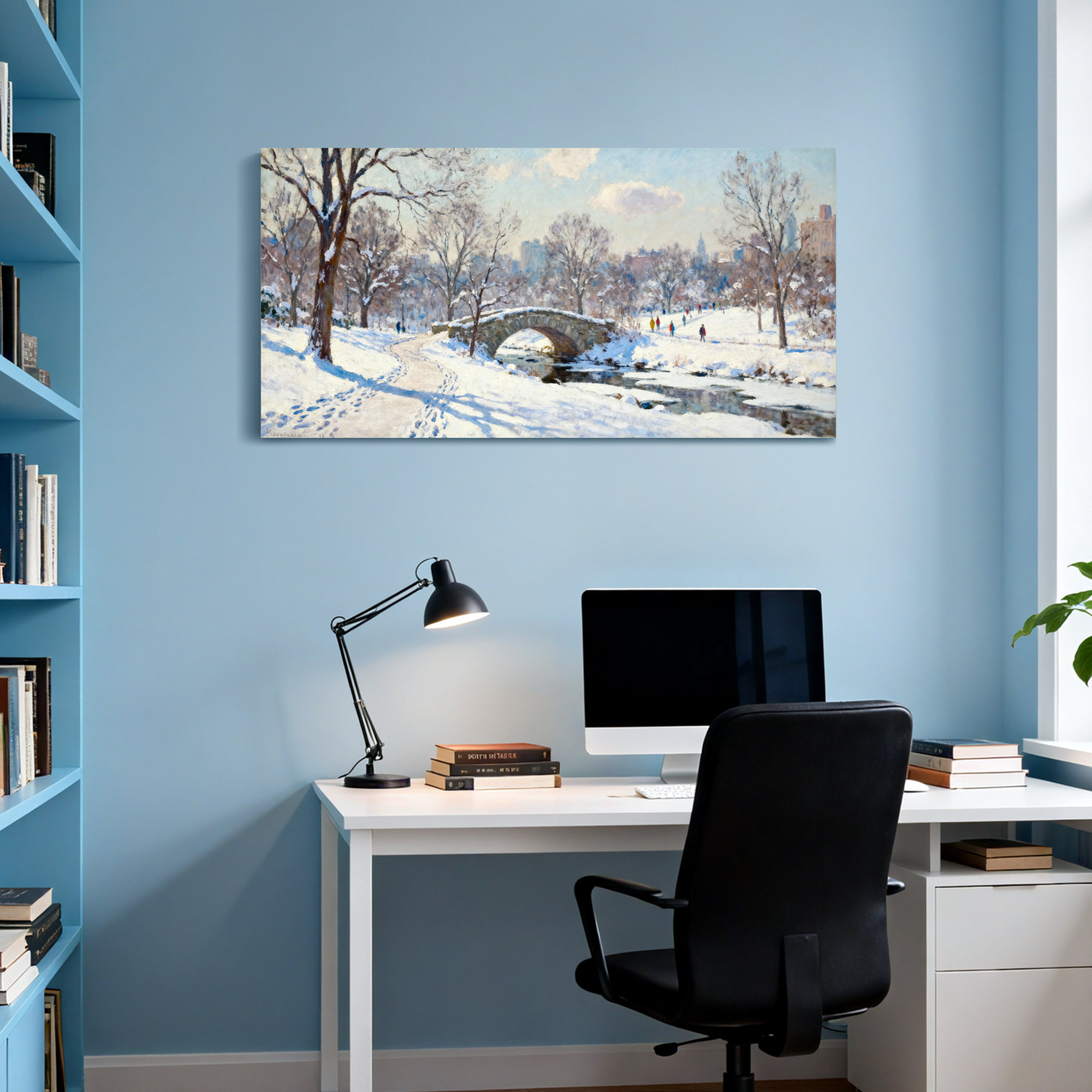 Red Barrel Studio Scenic & Cityscapes Snowy Park Bridge Winter ...