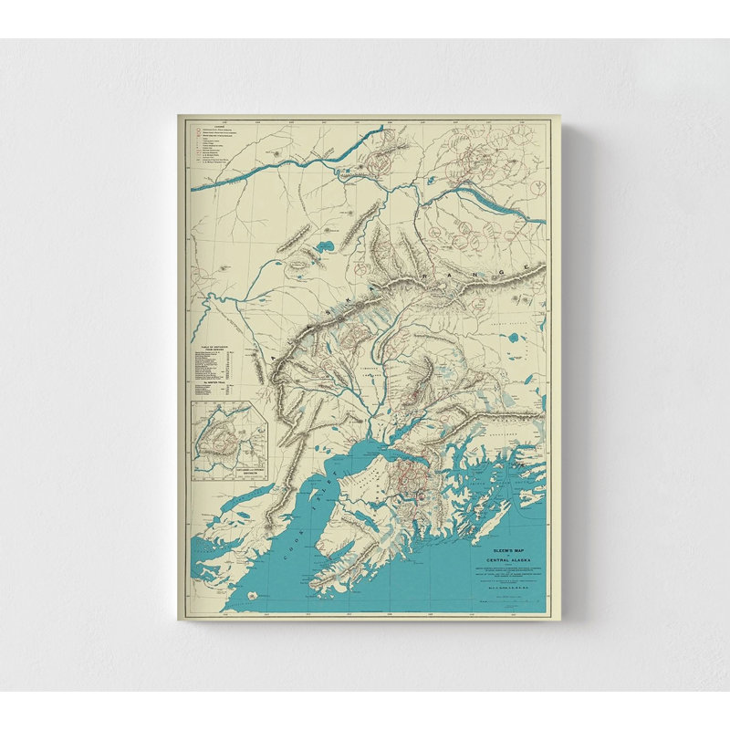 «Central Mining Rail Alaska - Sleem 1910», affiche de l'histoire minière, Alaska US State Decor, affiche de l'histoire des États-Unis