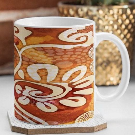 Grande tasse à café exotiques de la vigne design