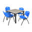 Plateau de table Kee Square, 4 chaises empilables-1843066373-1843066369