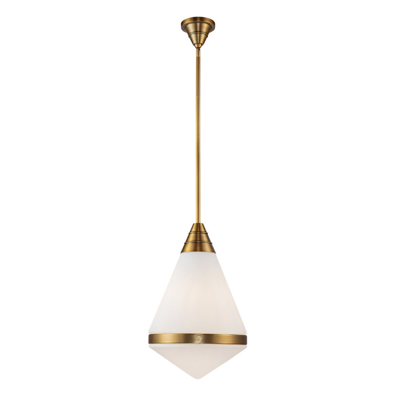 Luminaire suspendu simple à 1 lumière Willard, Laiton rétro