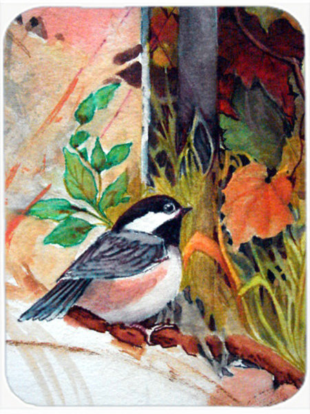 Fence Sitter Chickadee Glass Cutting Board