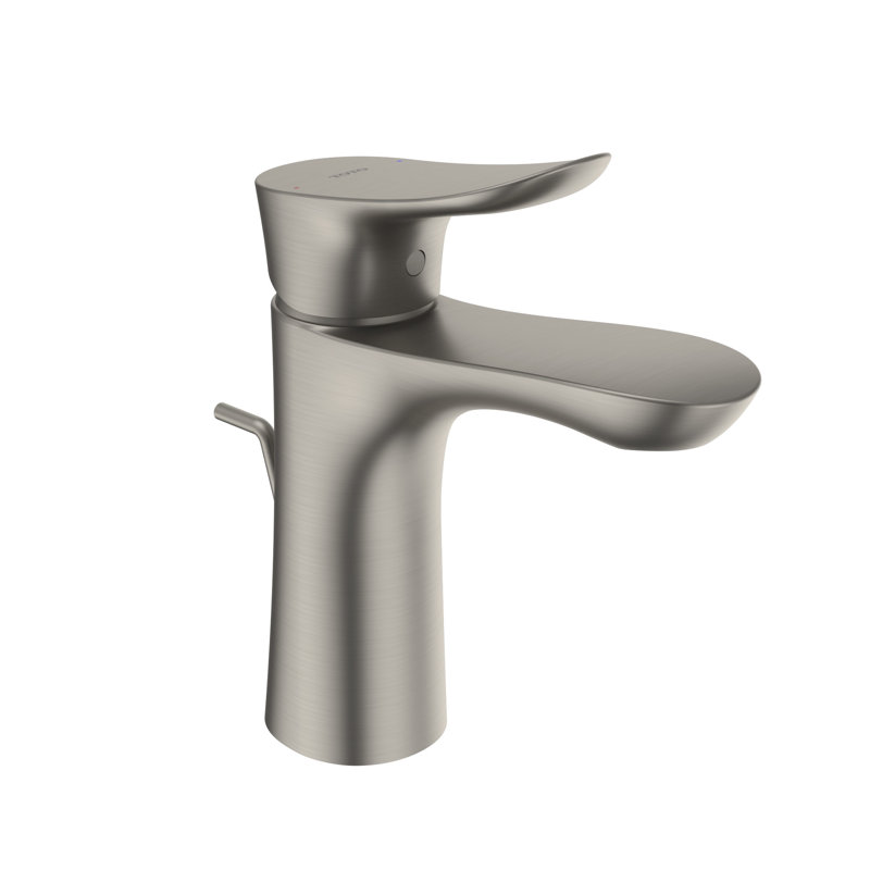 Polished Nickel Single Hole Bathroom Faucet with Drain Assembly