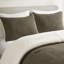 Édredon simple en chenille tricoté gaufré, 100%, 2 taies décoratives, réversible, lavable à la machine et bourre de taie décorative, dossier, lavable, mélange brun-grisâtre