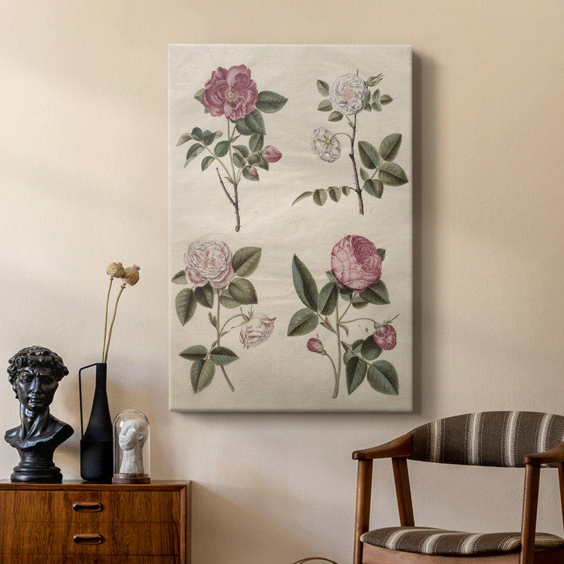 Imprimé floral rétro CCxxi - galerie sur mesure, H 18 po x l 12 po