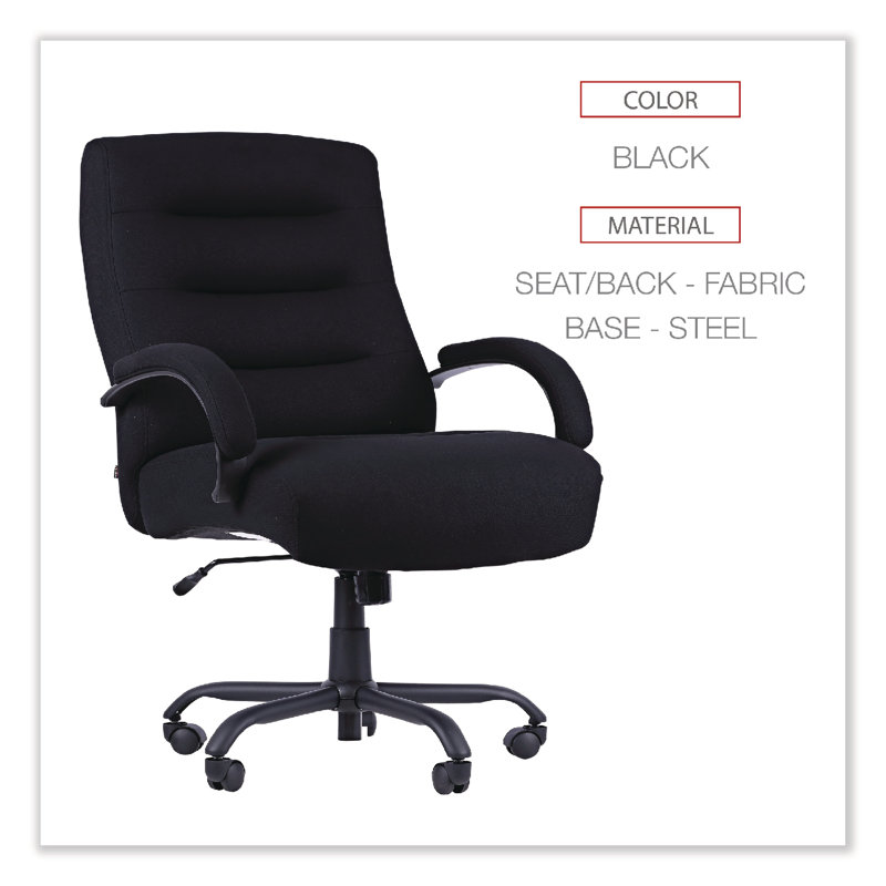 Black Kesson Series Big & Tall Swivel Task Chair with Aluminum Accents