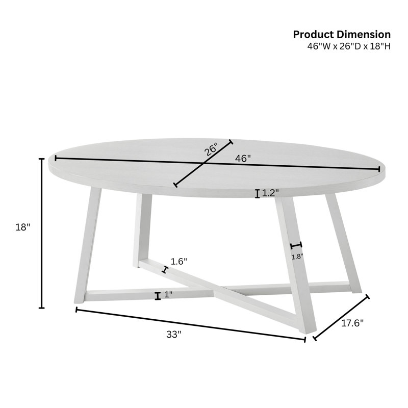 Table basse élégante en bois ovale