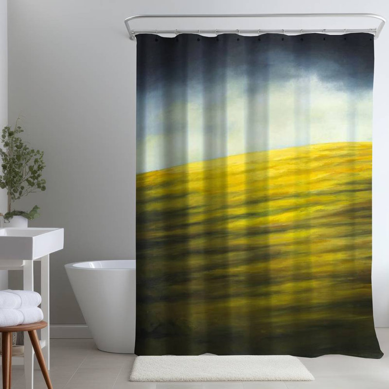 Shower Curtain LA173 – Polyester Shower Curtain, Dye Sublimation Print, 71" W × 74" L, Blue