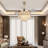 42Inch 4 - Blade Modern Indoor Retractable Blades LED Round Ceiling Fan with Remote Control