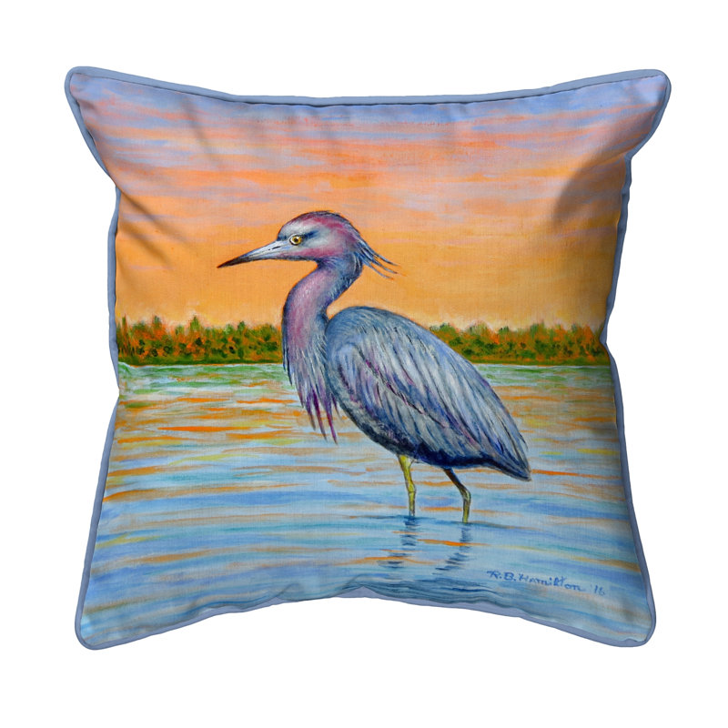 Heron & Sunset Outdoor Square Pillow Cover & Insert, Large