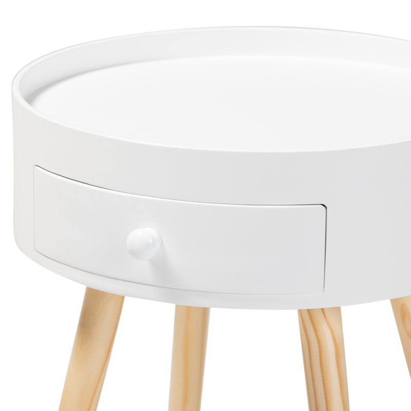 Knighten 1 - Drawer Nightstand, (Natural/White)