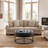 Owen Genuine Leather Round Ottoman-1381695355