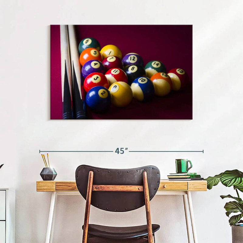 " Red Pool Table ", 26" H x 39" W x 1.25" D