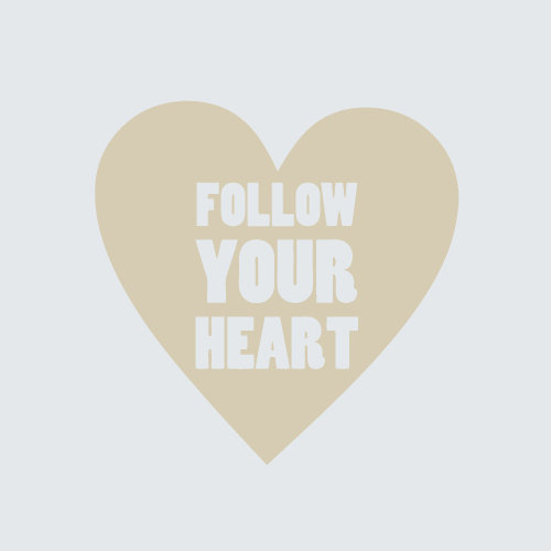 Décalcomanie murale suivre votre coeur, Beige