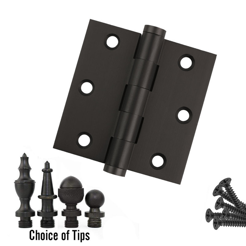 3 X 3 Solid Brass Architectural Hinge With Ball Tips, Oil Rubbed Bronze
