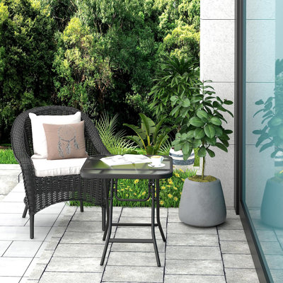 Klarc Square Metal Folding Outdoor Side Table , cm W cm D