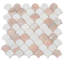 Carreau de mosaïque en forme de poisson en forme de poisson rose de Thassos 11 po x 11 po Rosendal (4,2 pieds carrés / caisse, paquet de 5)