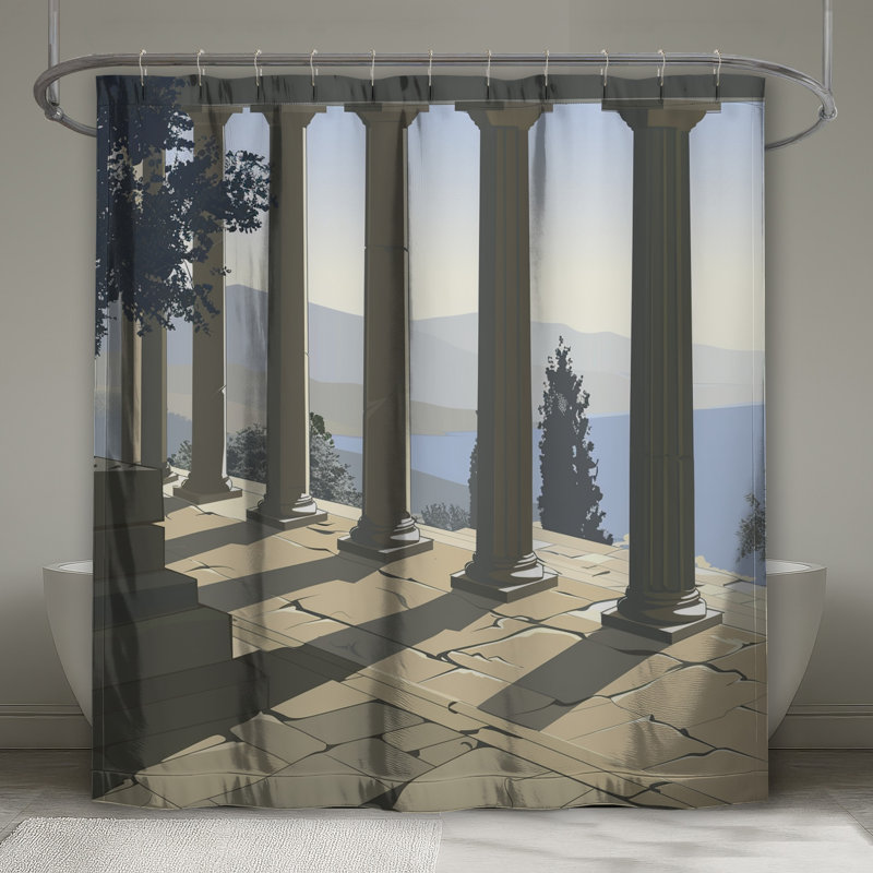 Rideau de douche Colonnes - Architecture salle de bain classique, L 70 po x H 73 po